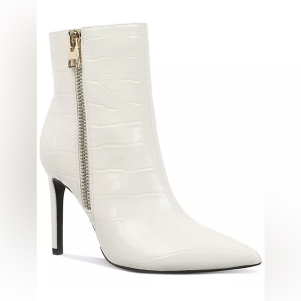 Brand New I.N.C. International Concepts White Stiletto Ankle Boots, Size 9, NWT